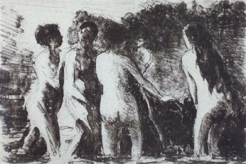 Camille Pissarro Line of bathers China oil painting art